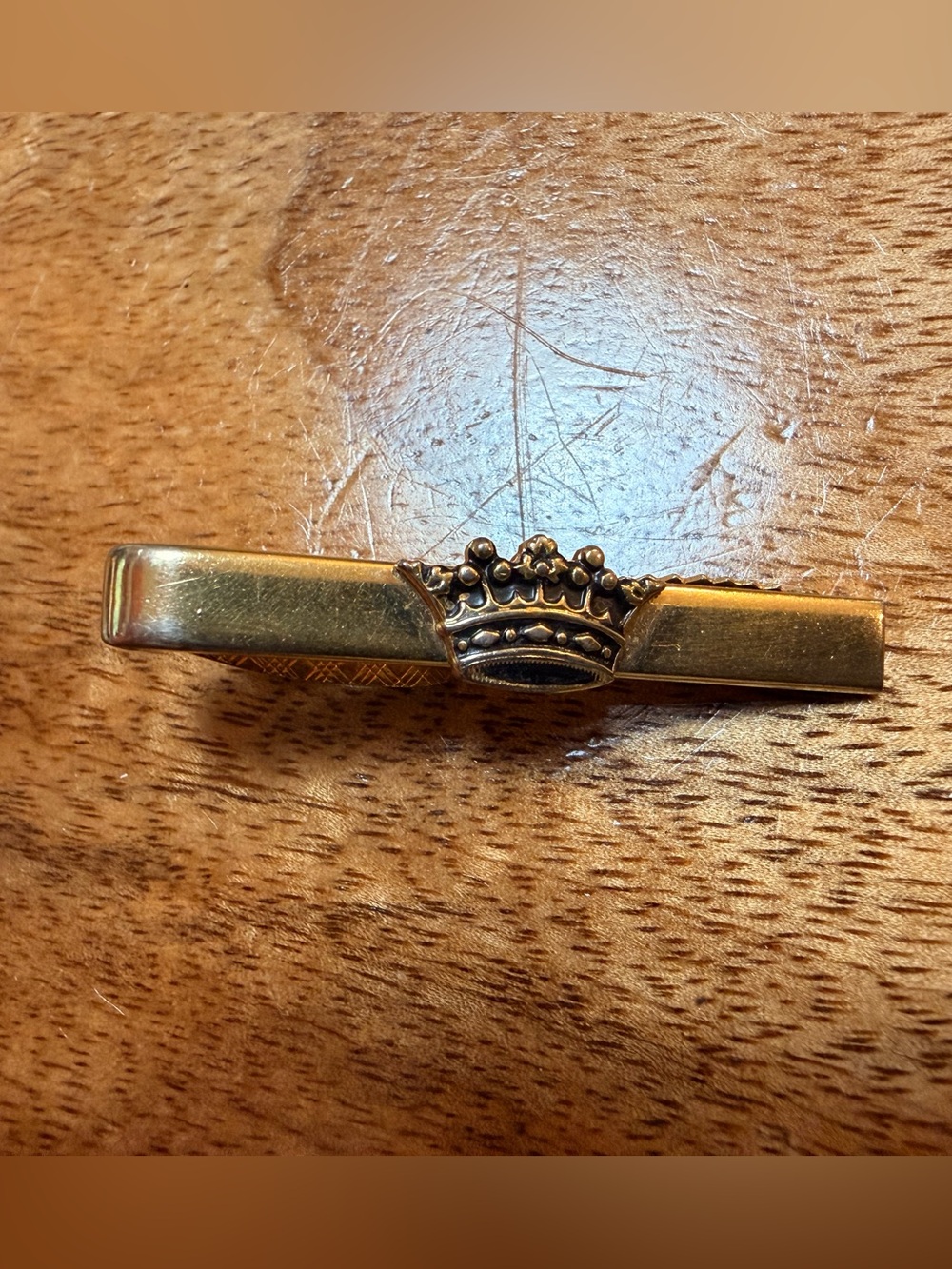 Vintage Gold Crown Tie Bar